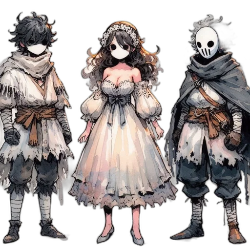 mask, dress, crown, concept art transparent PNG cut-out