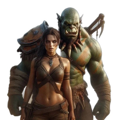 concept art, fantasy art, comic book art, photorealistic transparent PNG cut-out