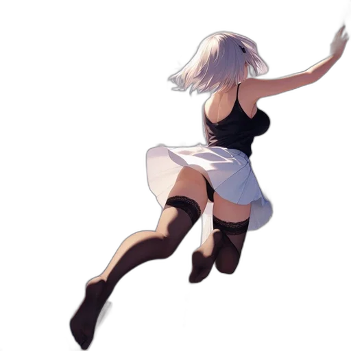 dress, robot, hair, creature transparent PNG cut-out