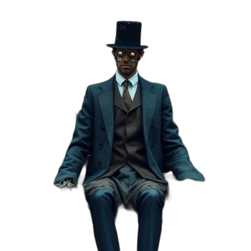 hat, staff, jacket, mask transparent PNG cut-out