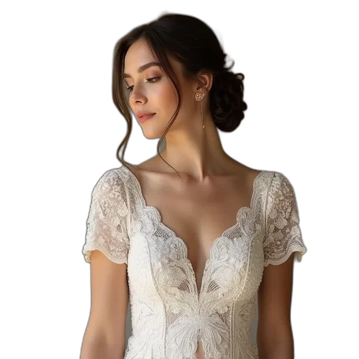 dress, photorealistic, woman, wearing transparent PNG cut-out