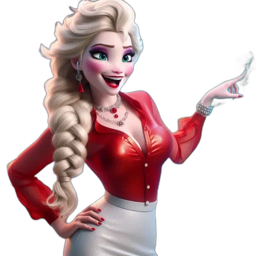 dress, staff, 3d render, cartoon transparent PNG cut-out