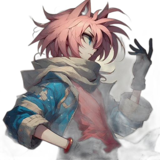 weapon, staff, mask, jacket transparent PNG cut-out