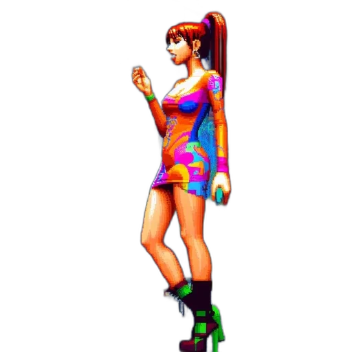 dress, shoes, staff, weapon transparent PNG cut-out