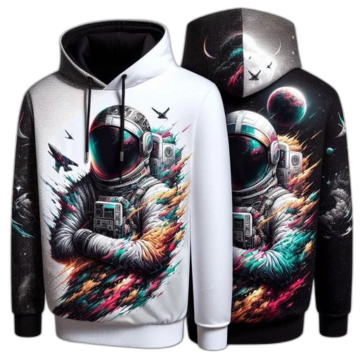 jacket, cyberpunk, outer space, two transparent PNG cut-out