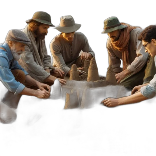 staff, hat, concept art, oil painting transparent PNG cut-out