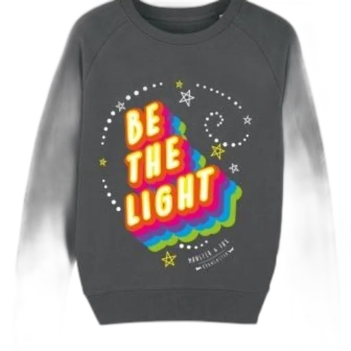 gray, sweatshirt, vibrant, rainbow-colored transparent PNG cut-out