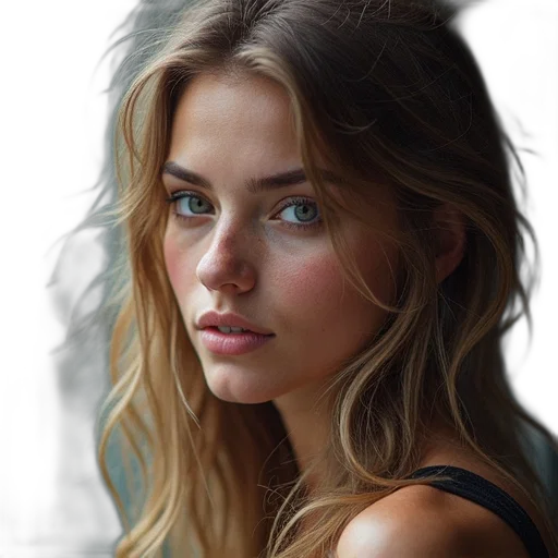 face, hair, dress, crown transparent PNG cut-out