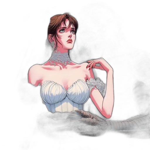 dress, concept art, watercolor, fantasy art transparent PNG cut-out