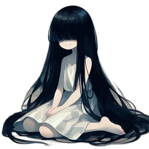 hair, dress, mask, creature transparent PNG cut-out