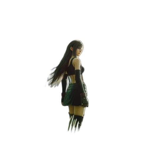 dress, hair, weapon, staff transparent PNG cut-out