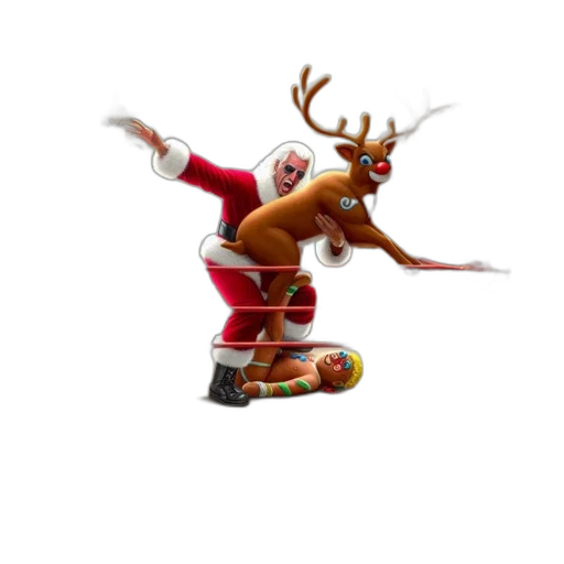 concept art, 3d render, gingerbread, wrestling transparent PNG cut-out