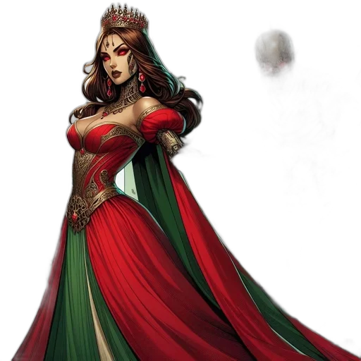 dress, fantasy art, concept art, comic book art transparent PNG cut-out