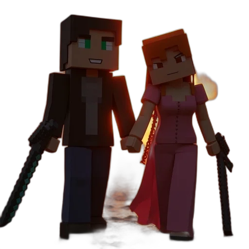 staff, sword, pixel art, 3d render transparent PNG cut-out