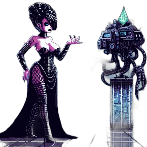 robot, dress, concept art, cyberpunk transparent PNG cut-out