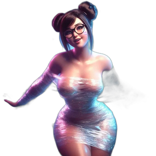 dress, staff, concept art, 3d render transparent PNG cut-out