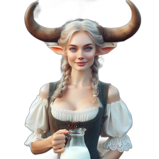 face, dress, jewelry, staff transparent PNG cut-out