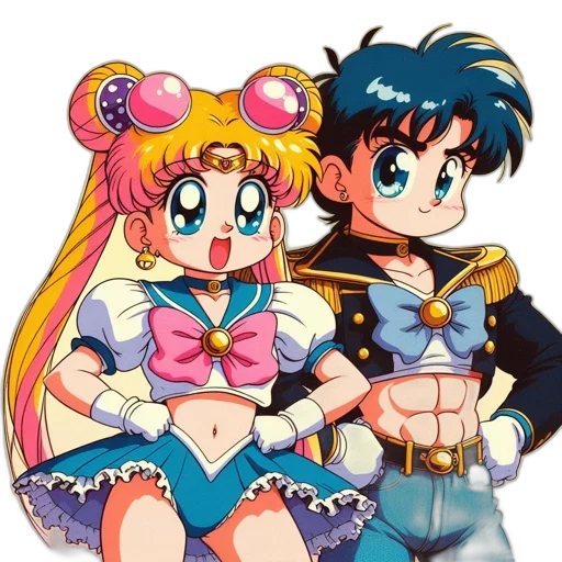anime, vaporwave, concept art, pixel art transparent PNG cut-out