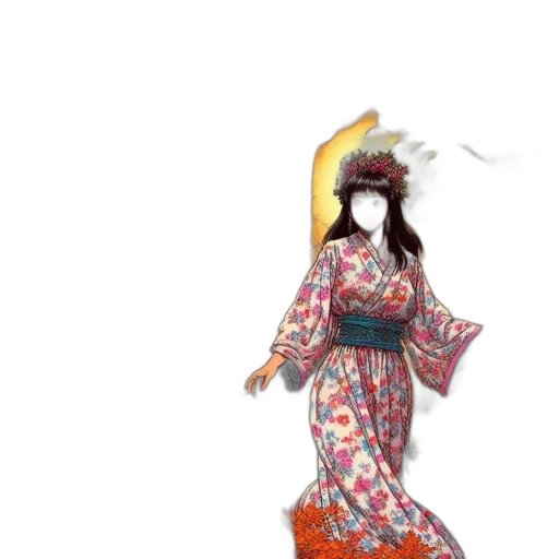 dress, mask, staff, hat transparent PNG cut-out