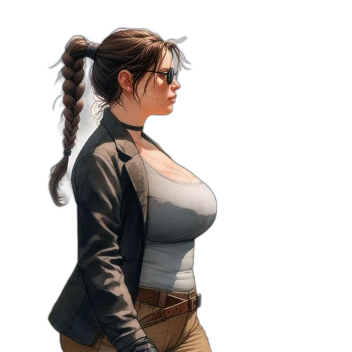 jacket, dress, staff, weapon transparent PNG cut-out
