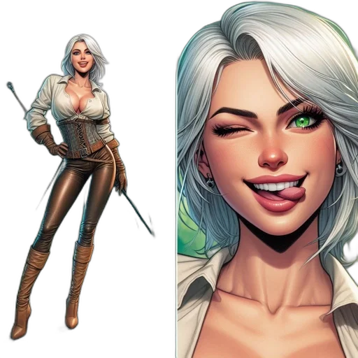 comic book art, concept art, fantasy art, cartoon transparent PNG cut-out