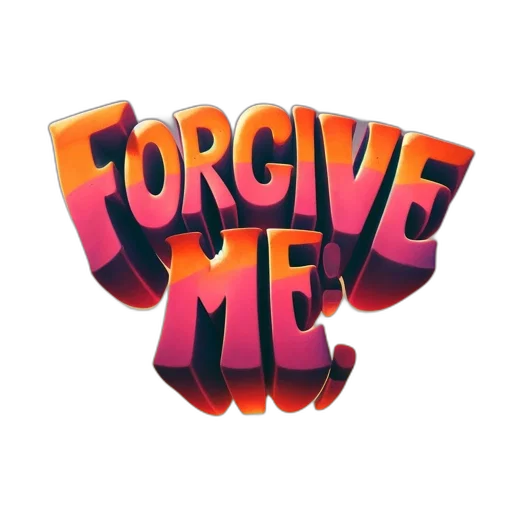 vibrant, forgive, letters, float transparent PNG cut-out