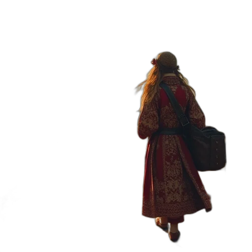 jacket, dress, staff, umbrella transparent PNG cut-out