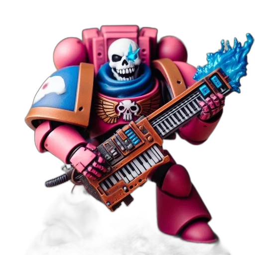 robot, weapon, concept art, vaporwave transparent PNG cut-out
