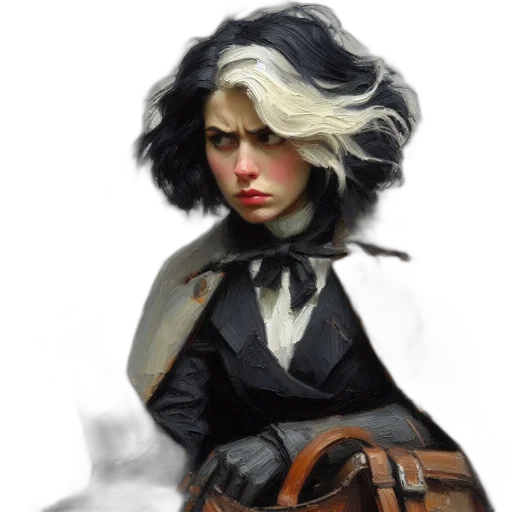 face, staff, jacket, fantasy art transparent PNG cut-out