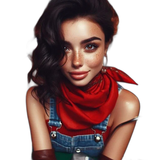 face, jewelry, jacket, hair transparent PNG cut-out