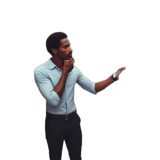 staff, jacket, umbrella, face transparent PNG cut-out