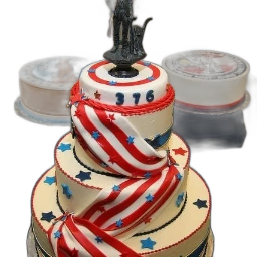 3d render, patriotic, cake, red transparent PNG cut-out