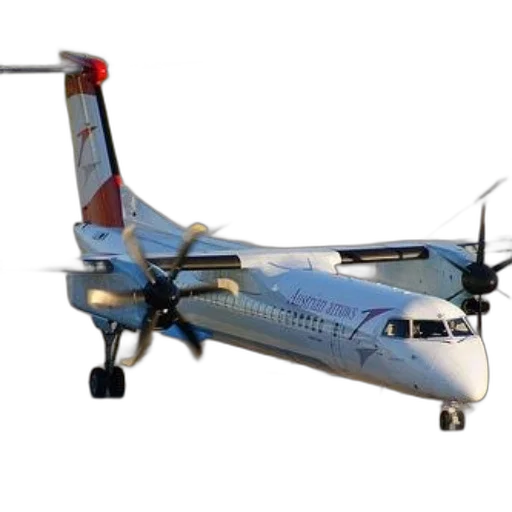 3d render, white, airplane, red transparent PNG cut-out