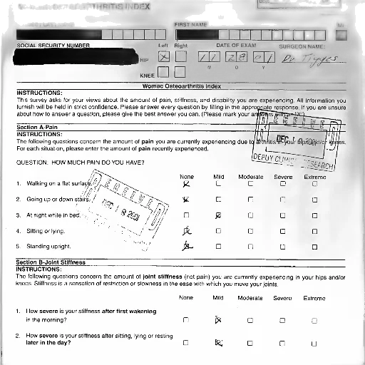 womac, osteoarthritis, index, form transparent PNG cut-out
