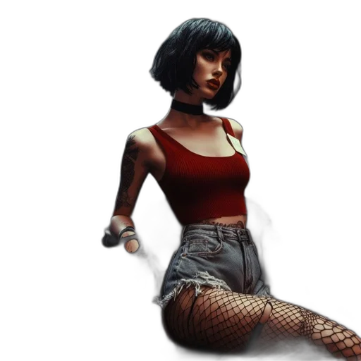 dress, concept art, pixel art, cyberpunk transparent PNG cut-out