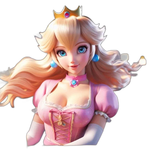 crown, dress, 3d render, concept art transparent PNG cut-out