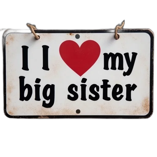 love, big, sister, bumper transparent PNG cut-out