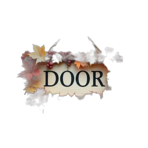 3d render, photorealistic, door, sign transparent PNG cut-out