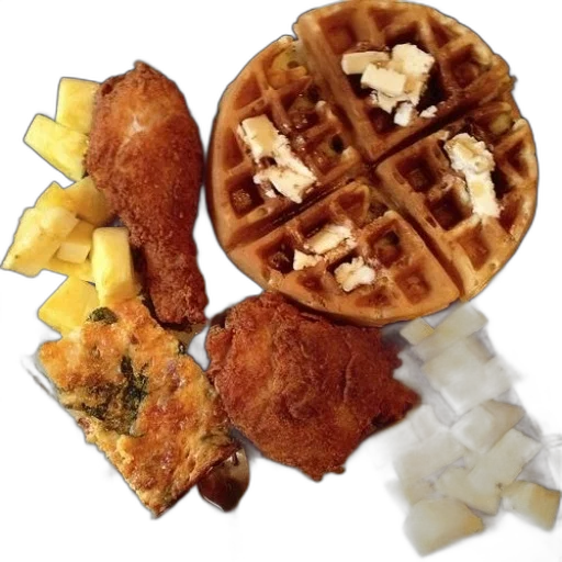 food, photorealistic, plate, waffles transparent PNG cut-out