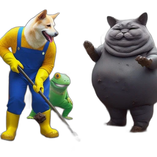 animal, staff, concept art, 3d render transparent PNG cut-out