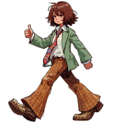 jacket, staff, shoes, pixel art transparent PNG cut-out