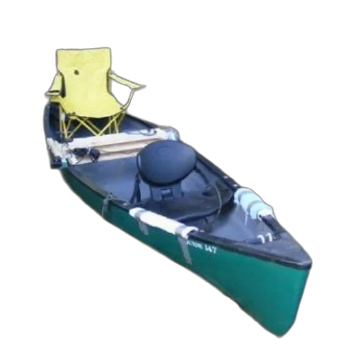 3d render, green, canoe, yellow transparent PNG cut-out