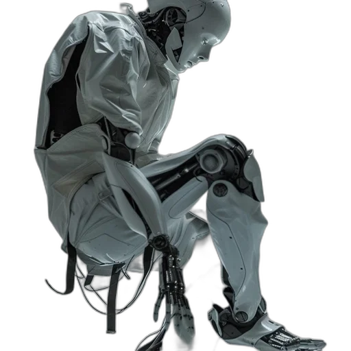 robot, shoes, jacket, staff transparent PNG cut-out