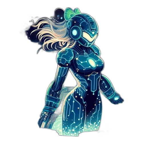 robot, dress, staff, concept art transparent PNG cut-out