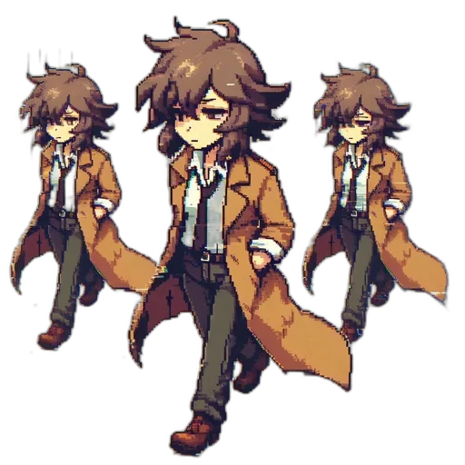 jacket, staff, creature, weapon transparent PNG cut-out
