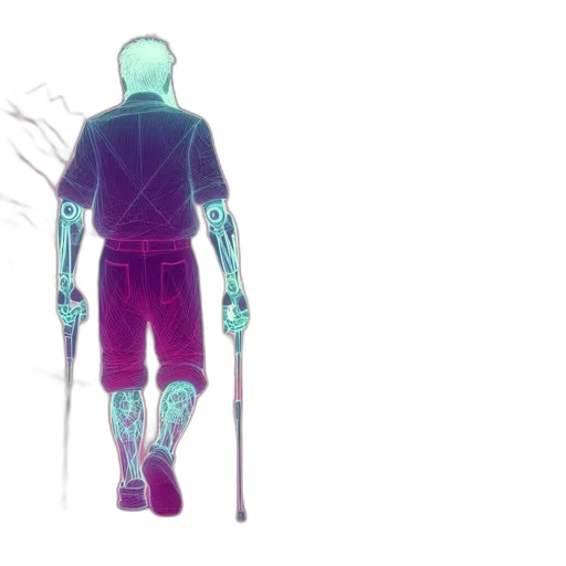 staff, robot, concept art, cyberpunk transparent PNG cut-out