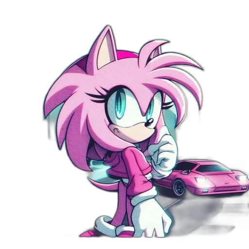 car, animal, weapon, vaporwave transparent PNG cut-out