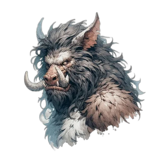 creature, dragon, staff, face transparent PNG cut-out