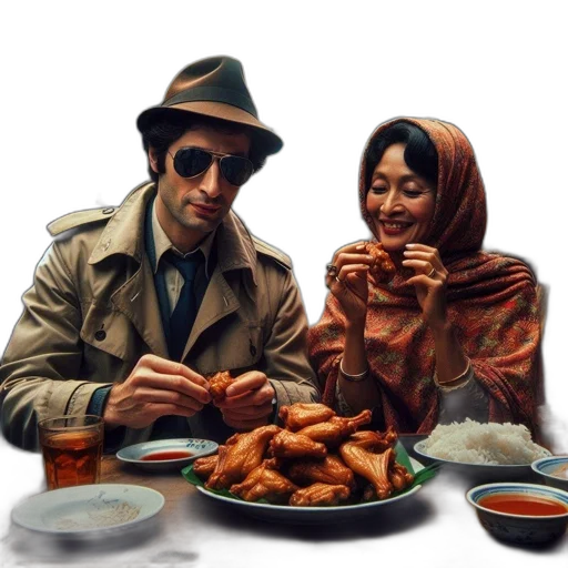 food, jacket, hat, oil painting transparent PNG cut-out