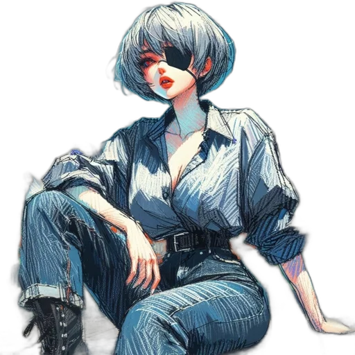 jacket, staff, dress, robot transparent PNG cut-out